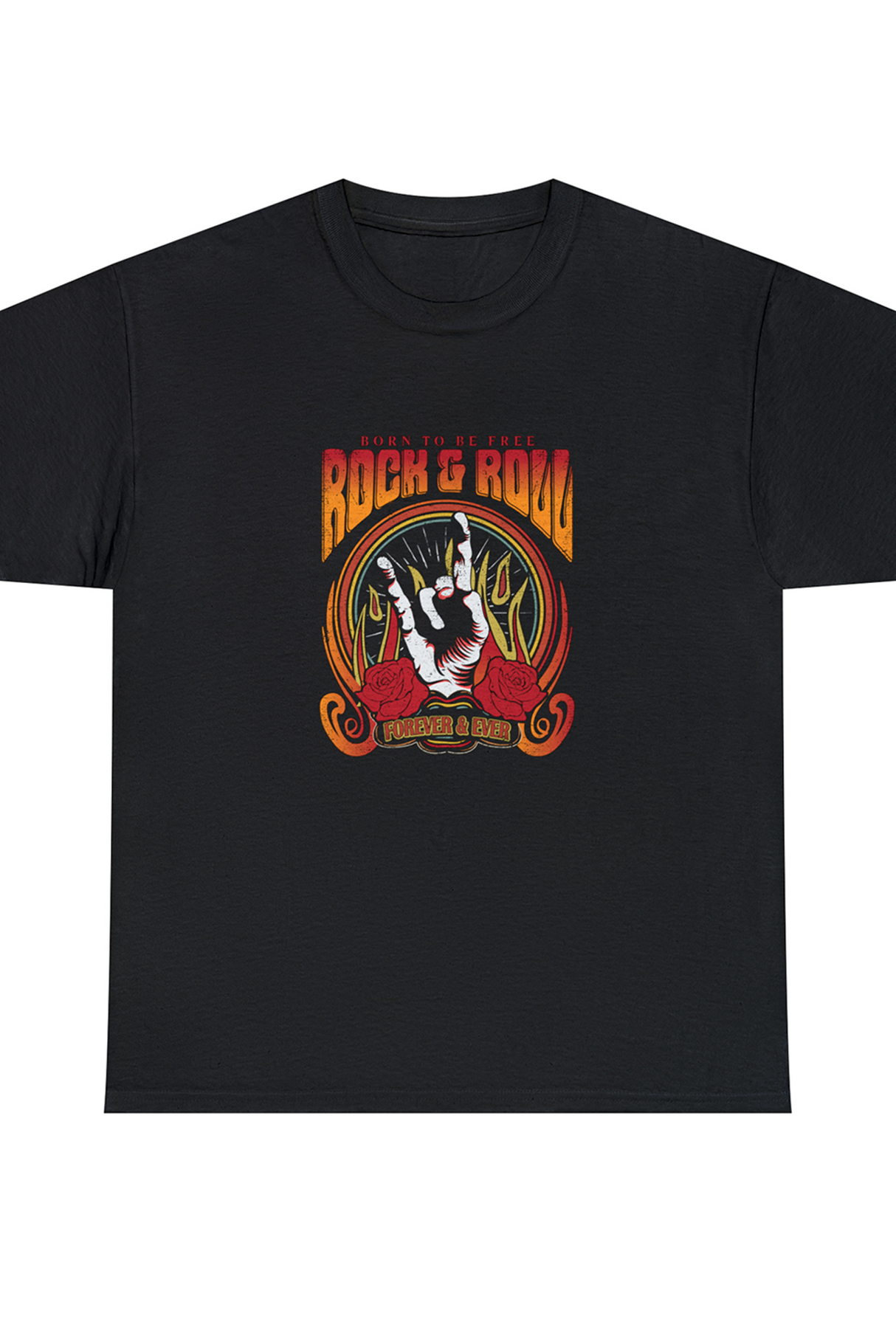 Born To Be Free Rock & Roll Graphic Tee Shirt