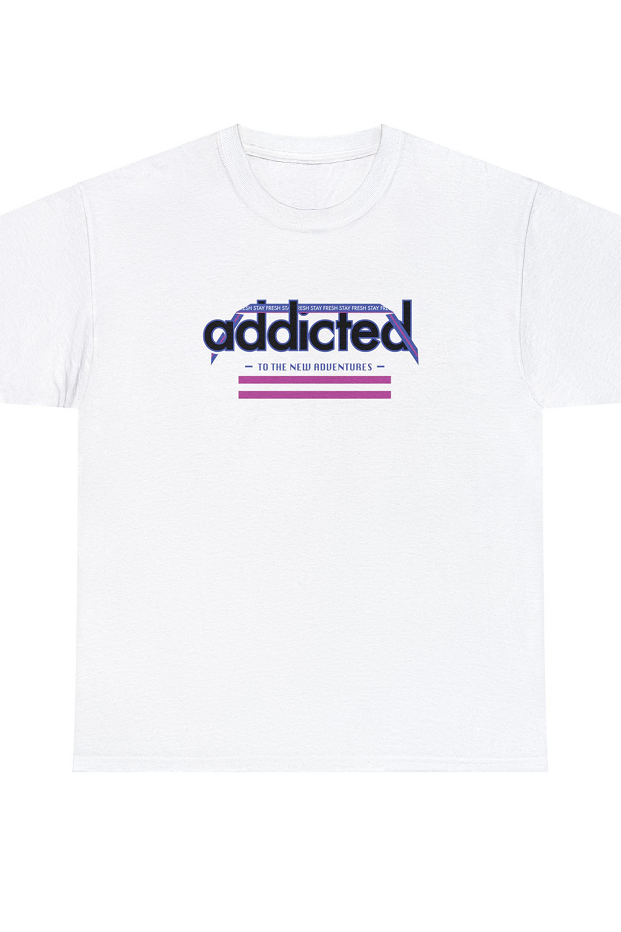 Addicted To The New Adventure Graphic Tee Shirt