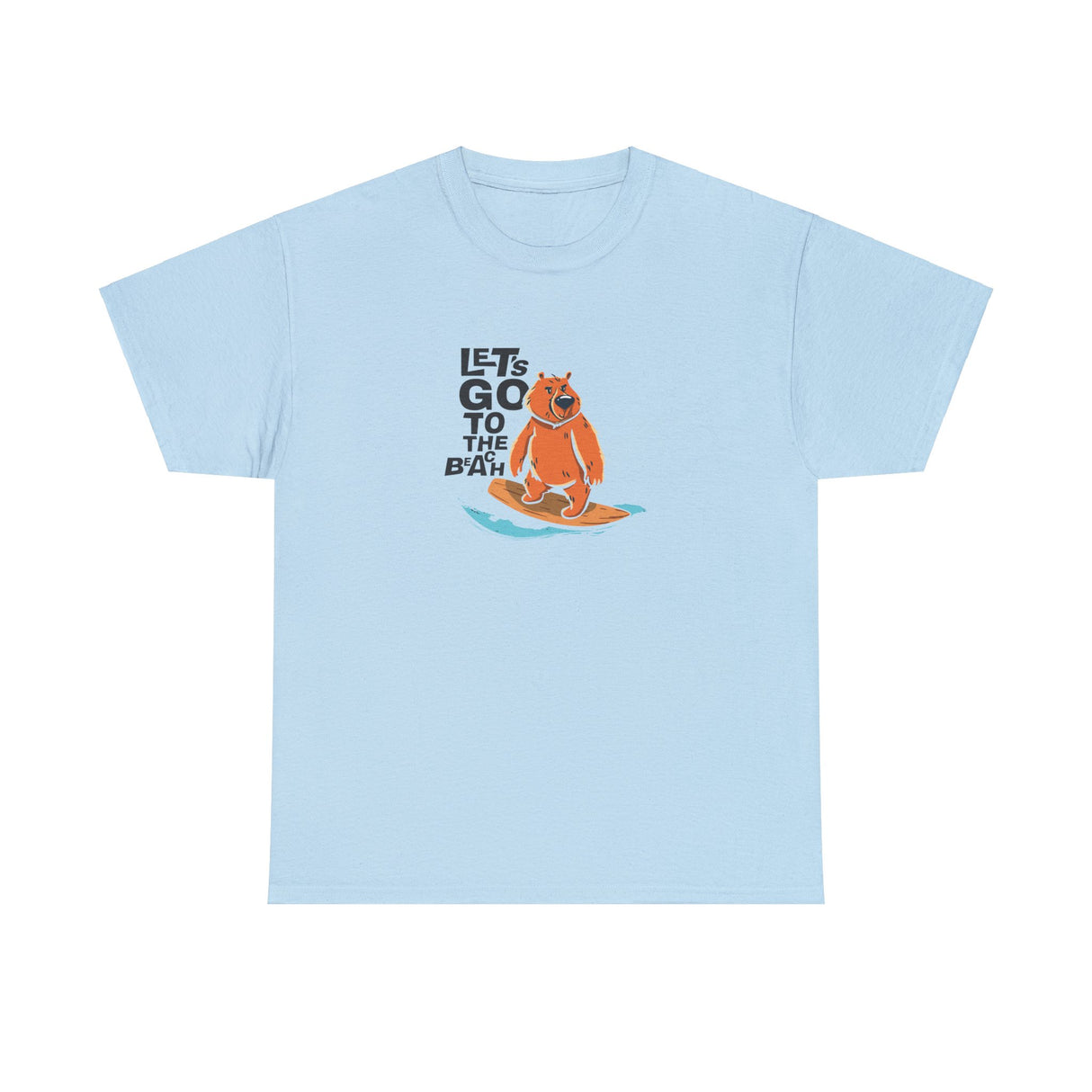 Let's Go To The Beach Bear Graphic Tee Shirt