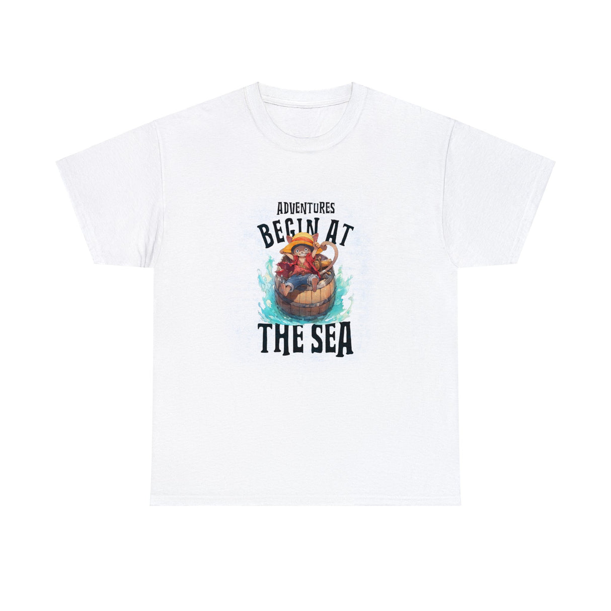 Adventures Begin At The Sea Graphic Tee Shirt