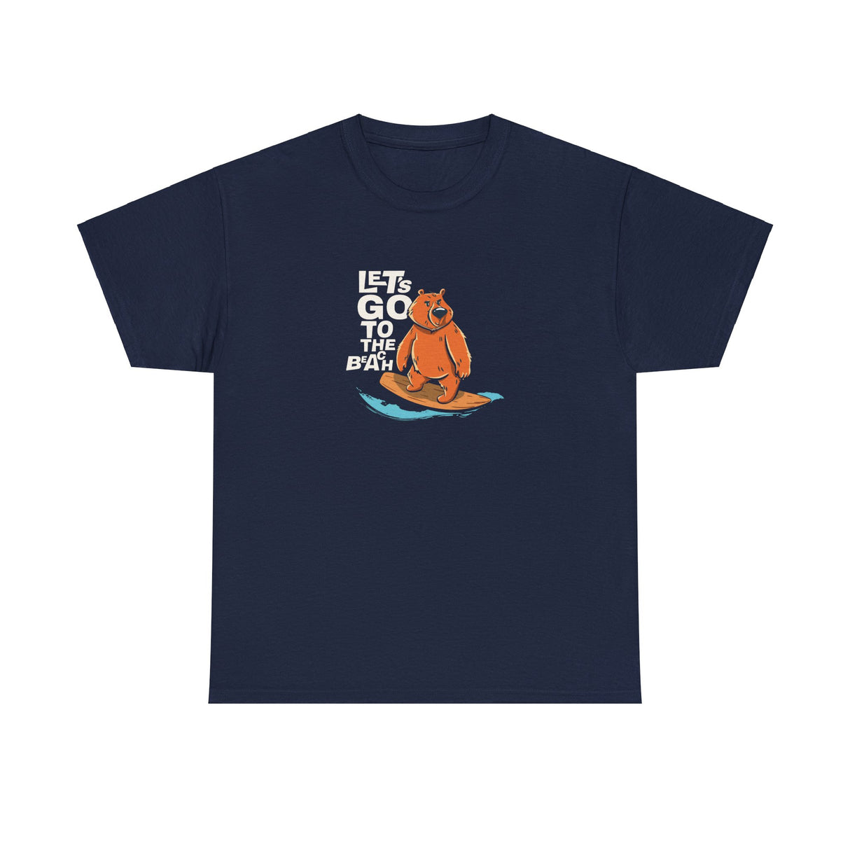 Let's Go To The Beach Bear Graphic Tee Shirt