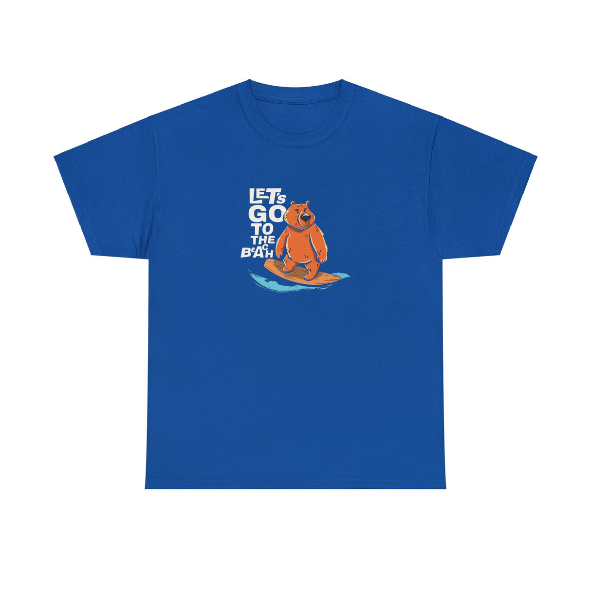 Let's Go To The Beach Bear Graphic Tee Shirt