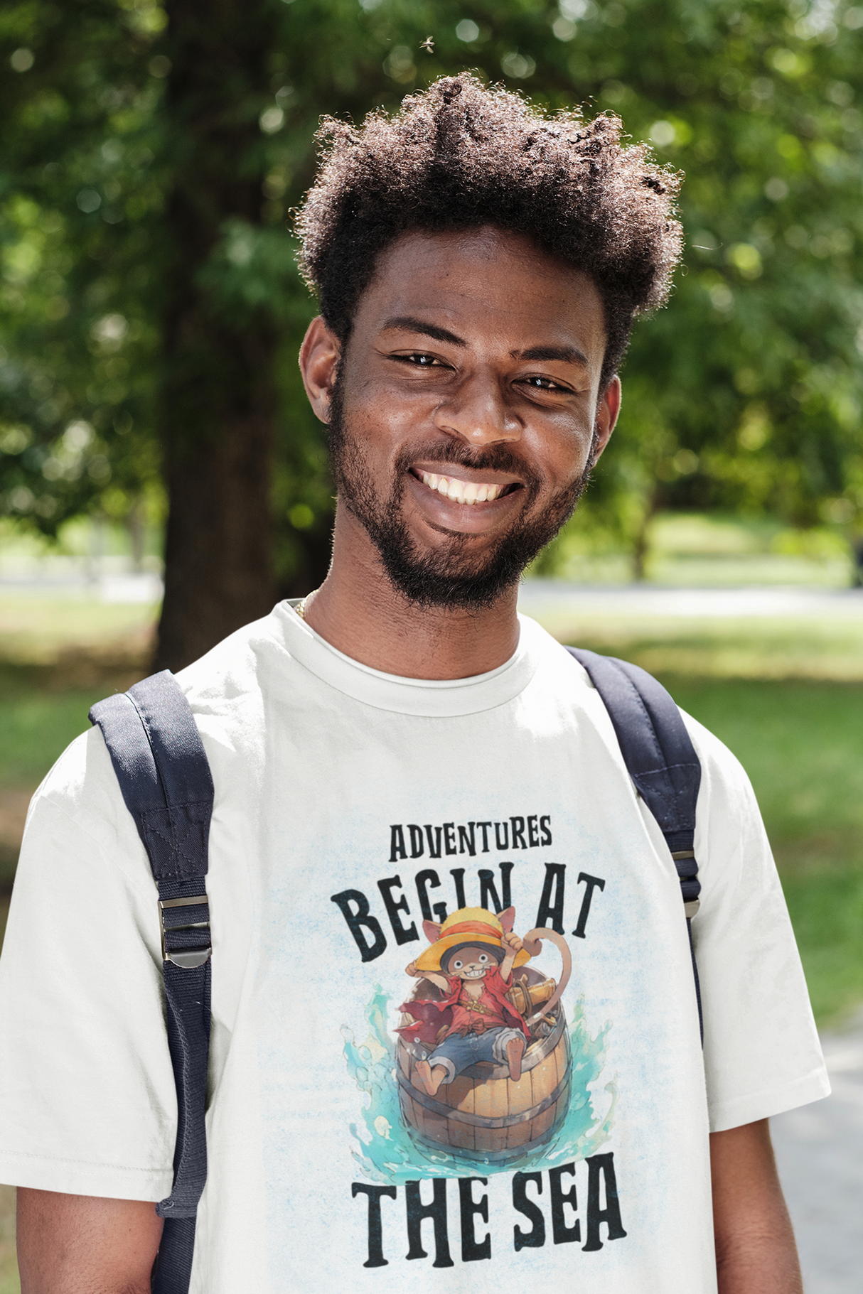 Adventures Begin At The Sea Graphic Tee Shirt