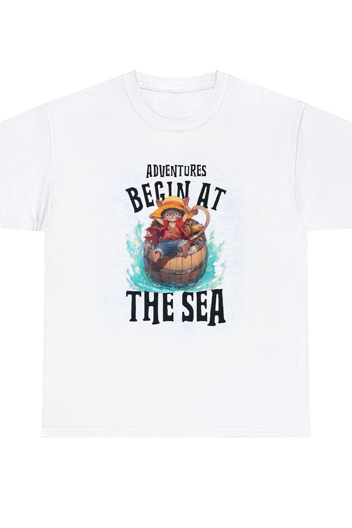 Adventures Begin At The Sea Graphic Tee Shirt