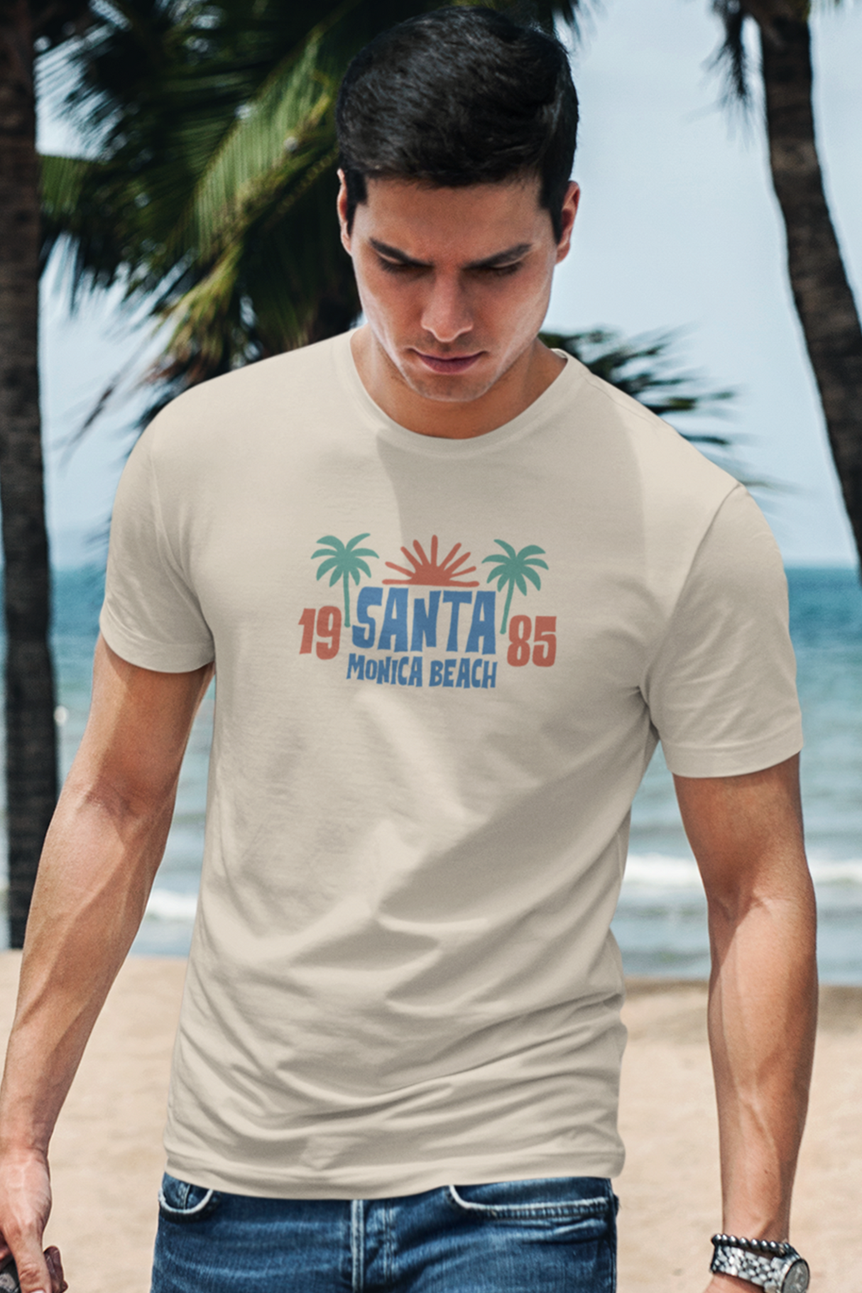 Santa Monica Beach 1985 Graphic Tee Shirt