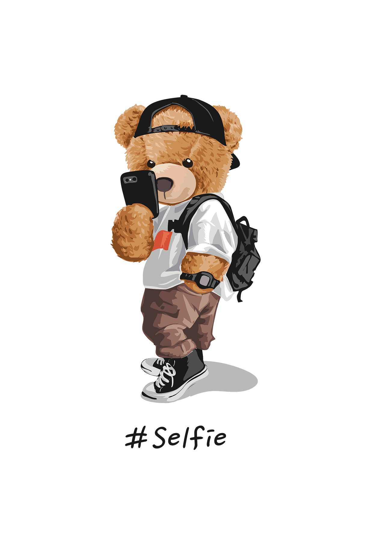 Teddy Bear Selfie Graphic T Shirt